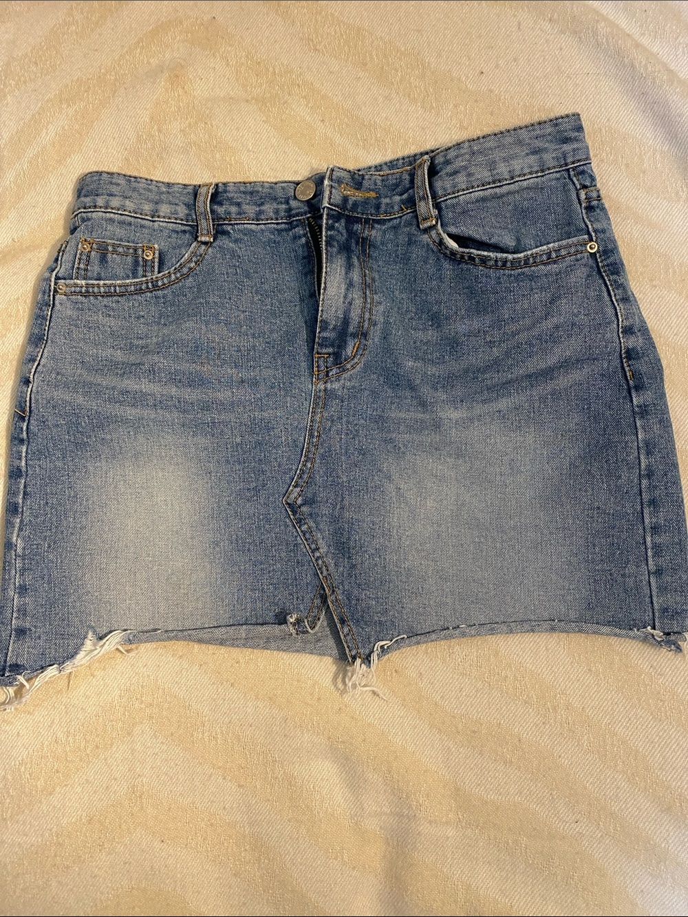 Anthropologie Blue Denim Mini Skirt